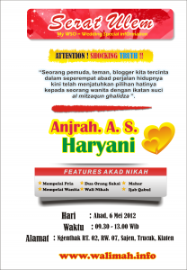 Undangan Pernikahan Online Anjrah Haryani gaya WSO indonesia